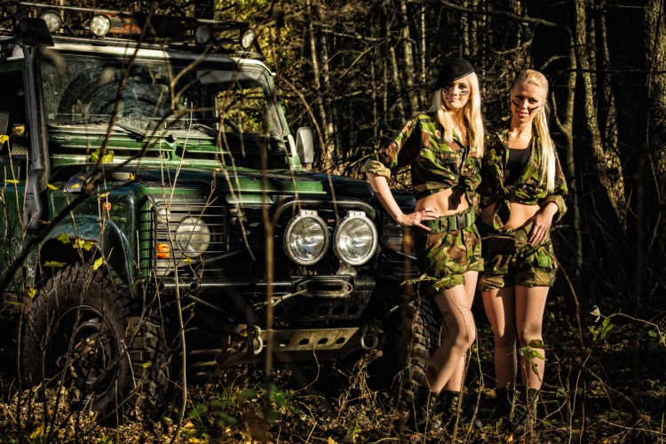 Girls and off-road vehicle