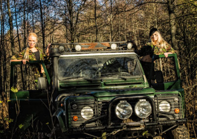 Girls and off-road vehicle